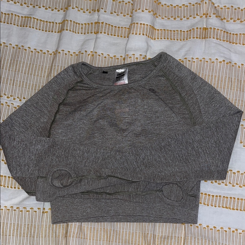 Gymshark Gray Crewneck Sweater with Thumbholes